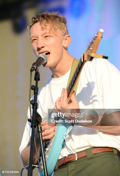 Singer George van den Broek of the band Yellow Days performs onstage during the Tropicalia Music and Taco Festival at Queen Mary Events Park on...