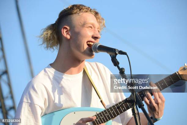 Singer George van den Broek of the band Yellow Days performs onstage during the Tropicalia Music and Taco Festival at Queen Mary Events Park on...