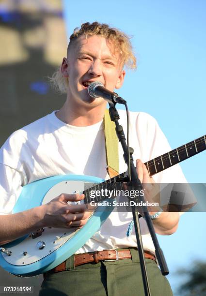 Singer George van den Broek of the band Yellow Days performs onstage during the Tropicalia Music and Taco Festival at Queen Mary Events Park on...