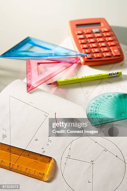 mathematics equipment - workbook stock pictures, royalty-free photos & images