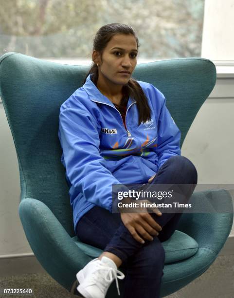 Indian Women Hockey Captain Rani Rampal during an exclusive interview with Hindustan Times after winning the final of the Women's Asia Cup Hockey...