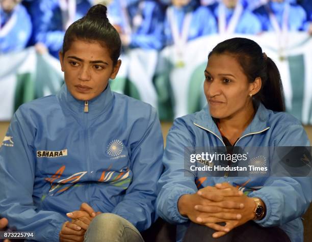 Indian Women Hockey goalkeeper and Vice Captain Savita Punia, and Captain Rani Rampal during an exclusive interview with Hindustan Times after...