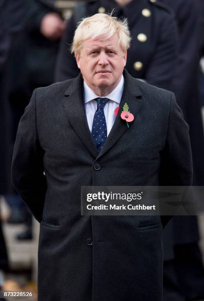Boris Johnson during the annual Remembrance Sunday memorial on November 12, 2017 in London, England. The Prince of Wales, senior politicians,...