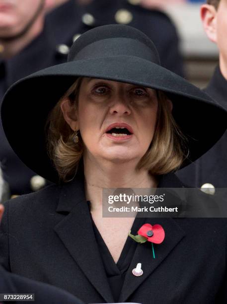 Amber Rudd during the annual Remembrance Sunday memorial on November 12, 2017 in London, England. The Prince of Wales, senior politicians, including...