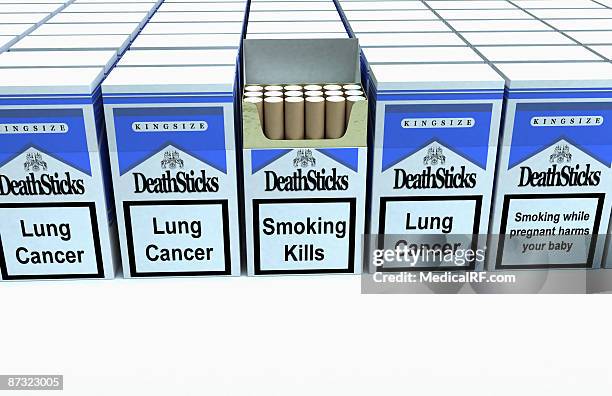 cigarette boxes - cigarette pack stock illustrations