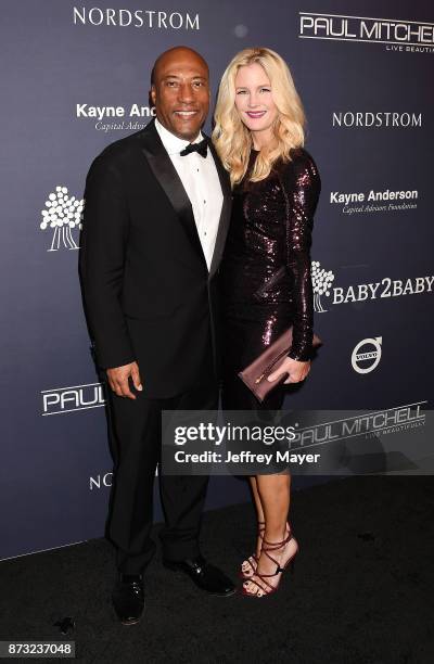 Comedian/producer Byron Allen and wife/producer Jennifer Lucas attend the 2017 Baby2Baby Gala at 3Labs on November 11, 2017 in Culver City,...