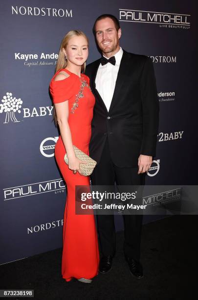 Actress/model Devon Aoki and James Bailey attend the 2017 Baby2Baby Gala at 3Labs on November 11, 2017 in Culver City, California.