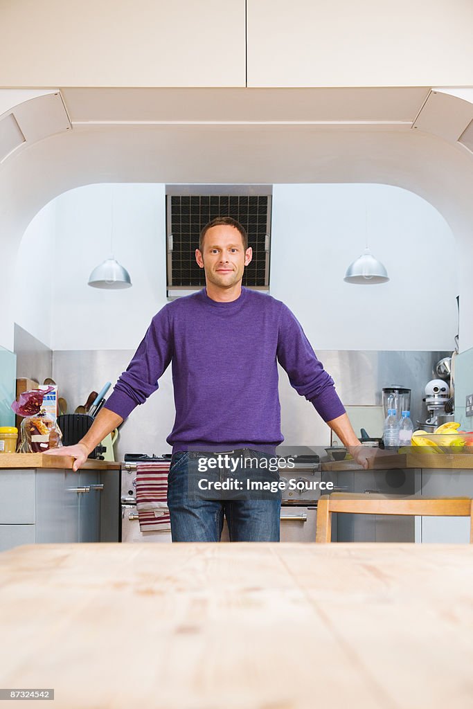 Portrait of a man in a kitchen