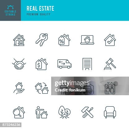 Real Estate - set of thin line vector icons Real Estate - set of thin line vector icons