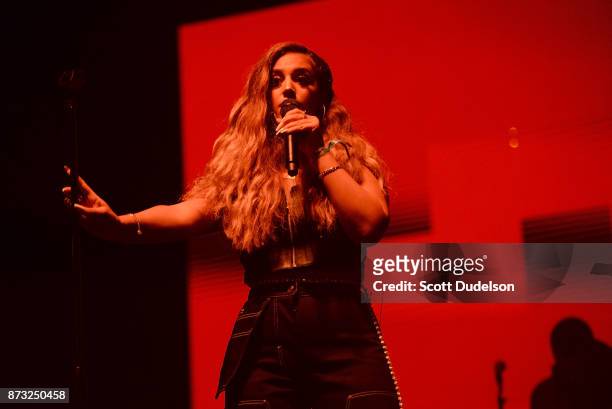 Singer Alina Baraz performs onstage during the Tropicalia Music and Taco Festival at Queen Mary Events Park on November 11, 2017 in Long Beach,...