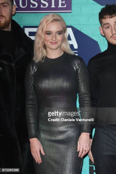 Jack Patterson, Grace Chatto and Luke Patterson of Clean Bandit attend the MTV EMAs 2017 held at The SSE Arena, Wembley on November 12, 2017 in...