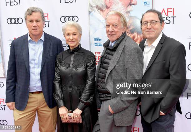 Sony Pictures Classics Co-President Tom Bernard, Helen Mirren, Donald Sutherland, and Sony Pictures Classics Co-President Michael Barker attend the...