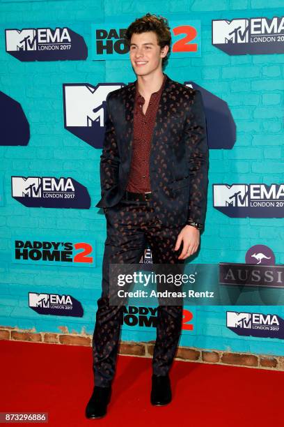 Shawn Mendes attends the MTV EMAs 2017 held at The SSE Arena, Wembley on November 12, 2017 in London, England.