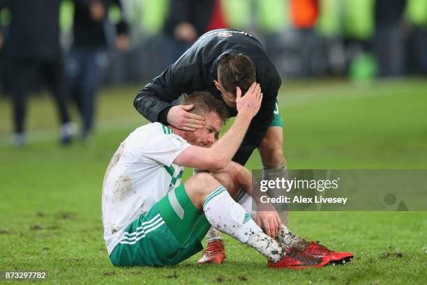 Chris Brunt of Northern Ireland looks dejected following the FIFA 2018 World Cup Qualifier Play-Off: Second Leg between Switzerland and Northern...