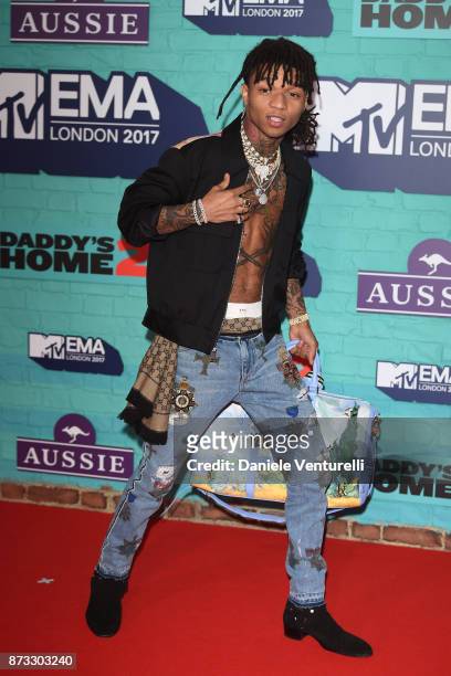Hip-Hop artist Swae Lee of Rae Sremmurd attends the MTV EMAs 2017 held at The SSE Arena, Wembley on November 12, 2017 in London, England.