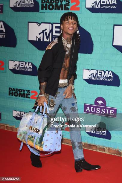 Hip-Hop artist Swae Lee of Rae Sremmurd attends the MTV EMAs 2017 held at The SSE Arena, Wembley on November 12, 2017 in London, England.