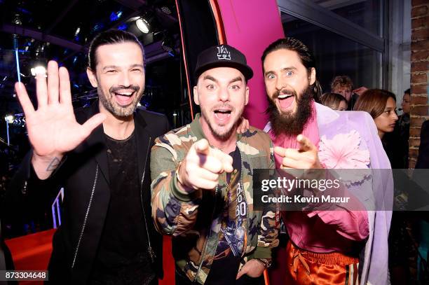 Shannon Leto and Jared Leto of Thirty Seconds to Mars attend the MTV EMAs 2017 held at The SSE Arena, Wembley on November 12, 2017 in London, England.