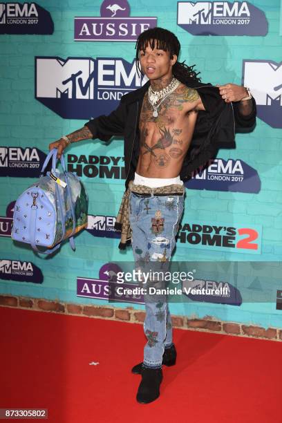Hip-Hop artist Swae Lee of Rae Sremmurd attends the MTV EMAs 2017 held at The SSE Arena, Wembley on November 12, 2017 in London, England.