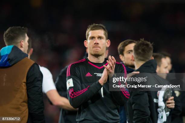 Northern Ireland's Michael McGovern looks dejected after the FIFA 2018 World Cup Qualifier Play-Off: Second Leg between Switzerland and Northern...