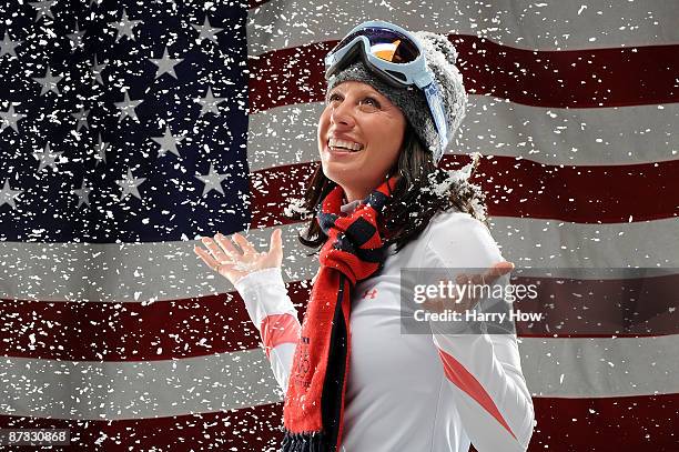 Aerials Freestyle Skier Emily Cook poses for a portrait during the NBC/USOC Promotional Photo Shoot on May 15, 2009 at Smashbox Studios in Los...