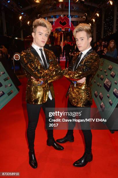 Jedward attend the MTV EMAs 2017 held at The SSE Arena, Wembley on November 12, 2017 in London, England.