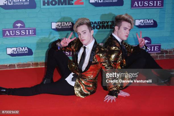 Jedward attends the MTV EMAs 2017 held at The SSE Arena, Wembley on November 12, 2017 in London, England.