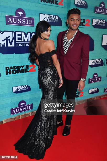 Abbie Holborn and Nathan Henry attend the MTV EMAs 2017 held at The SSE Arena, Wembley on November 12, 2017 in London, England.