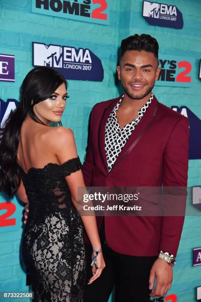 Abbie Holborn and Nathan Henry attend the MTV EMAs 2017 held at The SSE Arena, Wembley on November 12, 2017 in London, England.