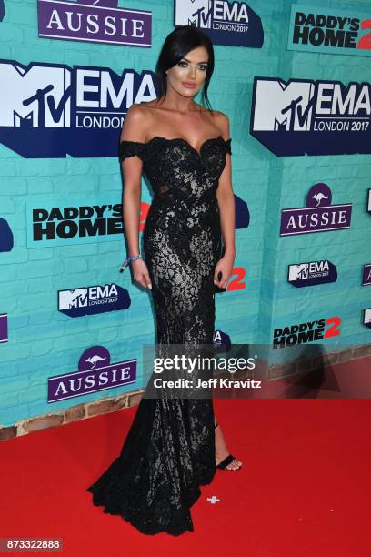 Abbie Holborn attends the MTV EMAs 2017 held at The SSE Arena, Wembley on November 12, 2017 in London, England.