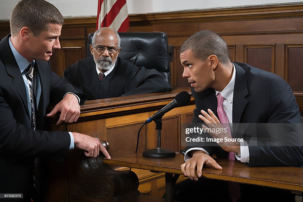 A lawyer questioning a suspect