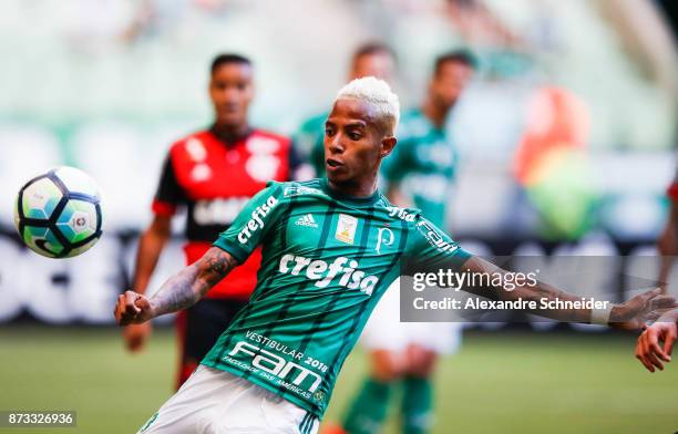 Tche Tche of Palmeiras in action during the match between Palmeiras and Flamengo for the Brasileirao Series A 2017 at Allianz Parque Stadium on...