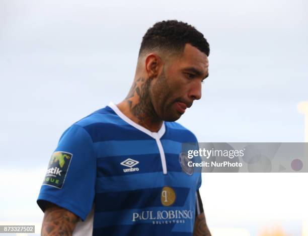 Jermaine Pennant of Billericay Town during FA Trophy 2nd Qualifying match between Billericay Town against Bury Town at New Lodge Ground, Billericay...