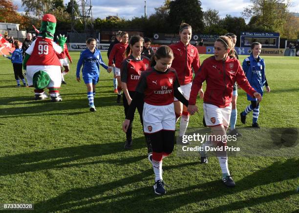 Heather O'Reilly of Arsenal before the WSL match between Arsenal Women and Sunderland on November 12, 2017 in Borehamwood, United Kingdom.