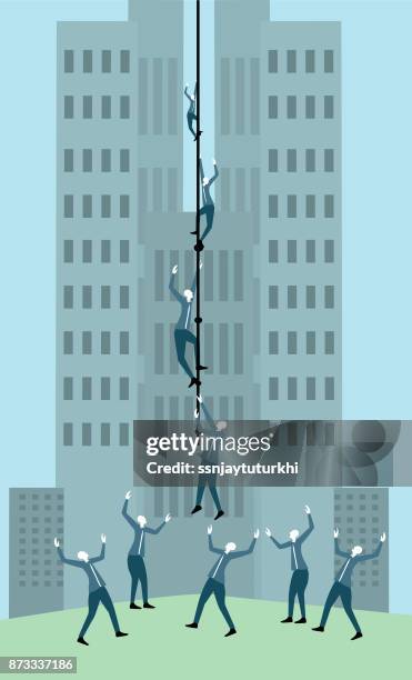 success, target, teamwork, - height difference stock illustrations