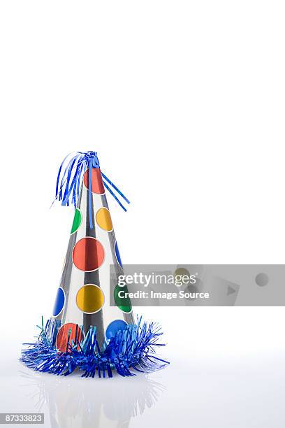 party hats - birthday hat stock pictures, royalty-free photos & images