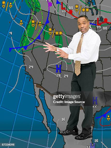 weather presenter - weather forecast stock pictures, royalty-free photos & images