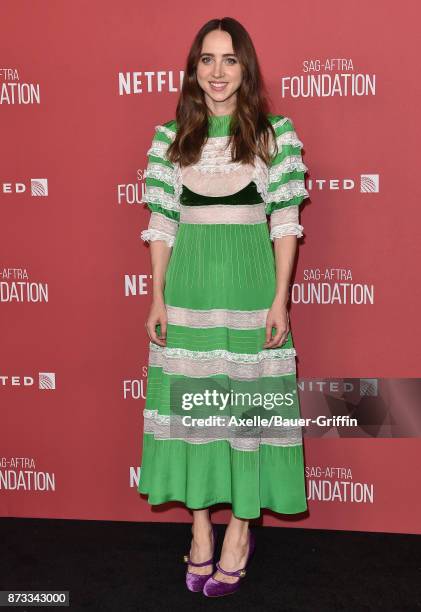 Actress Zoe Kazan arrives at SAG-AFTRA Foundation Patron of the Artists Awards 2017 on November 9, 2017 in Beverly Hills, California.