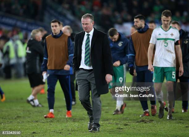 Coach of Northern Ireland Michael O'Neill following the FIFA 2018 World Cup Qualifier Play-Off: Second Leg between Switzerland and Northern Ireland...