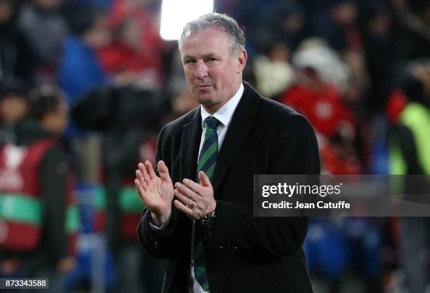 Coach of Northern Ireland Michael O'Neill following the FIFA 2018 World Cup Qualifier Play-Off: Second Leg between Switzerland and Northern Ireland...