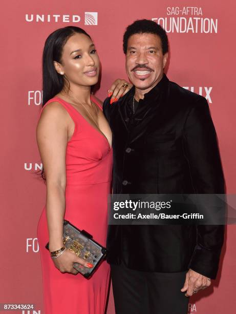 Singer Lionel Richie and Lisa Parigi arrive at SAG-AFTRA Foundation Patron of the Artists Awards 2017 on November 9, 2017 in Beverly Hills,...