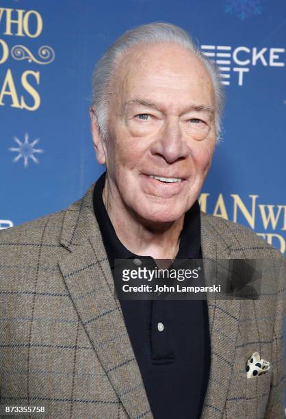 Actor Christopher Plummer attends "The Man Who Invented Christmas" New York Screening at Florence Gould Hall on November 12, 2017 in New York City.