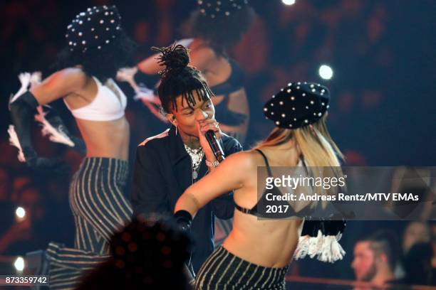 Hip-Hop artist Swae Lee performs on stage during the MTV EMAs 2017 held at The SSE Arena, Wembley on November 12, 2017 in London, England.