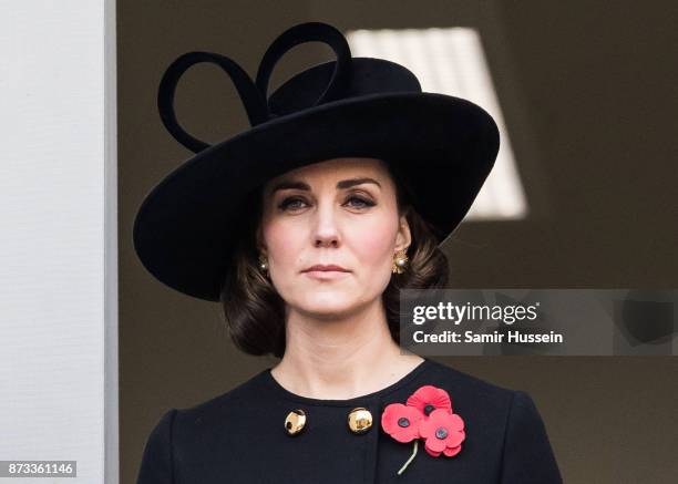Catherine, Duchess of Cambridge during the annual Remembrance Sunday Service at The Cenotaph on November 12, 2017 in London, England.