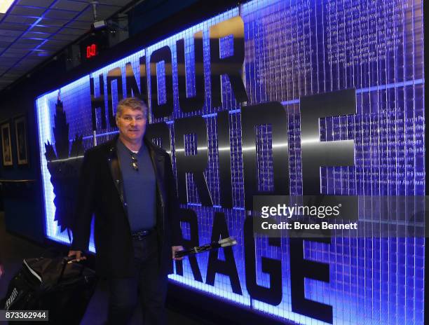 Ray Bourque arrives for the Legends Classic game at the Air Canada Centre on November 12, 2017 in Toronto, Canada.