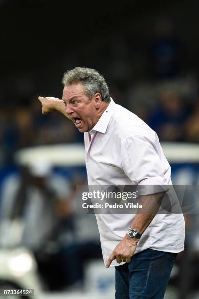 Abel Braga coach of Fluminense during a match between Cruzeiro and Fluminense as part of Brasileirao Series A 2017 at Mineirao stadium on November...