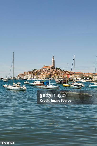 rovinj old town and harbour - rovinj stock pictures, royalty-free photos & images