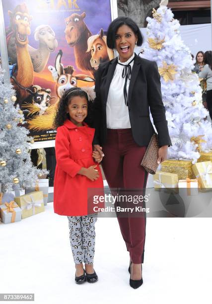 Actress Denise Boutte and guest attend the premiere of Columbia Pictures' 'The Star' at Regency Village Theatre on November 12, 2017 in Westwood,...