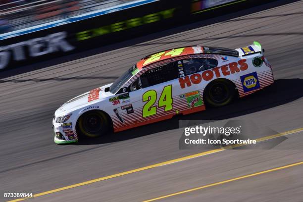 Monster Energy Chase contender Chase Elliott Hooters Chevrolet, Hendrick Motorsports heading into Turn 2 during the race at the NASCAR Playoff Can Am...