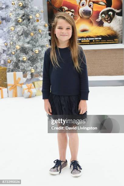 Raegan Revord arrives at the Premiere of Columbia Pictures' "The Star" at the Regency Village Theatre on November 12, 2017 in Westwood, California.