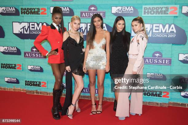 It Girls Leomie Anderson, Caroline Daur, Cindy Kimberly, Monica Geuze and Sofia Reyes attend the MTV EMAs 2017 at The SSE Arena, Wembley on November...